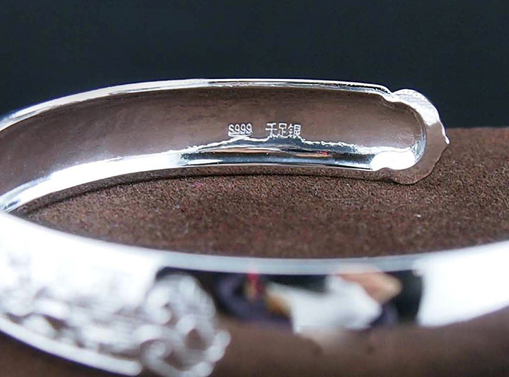 S999足銀富貴花開(kāi)開(kāi)口手鐲 MGS00045