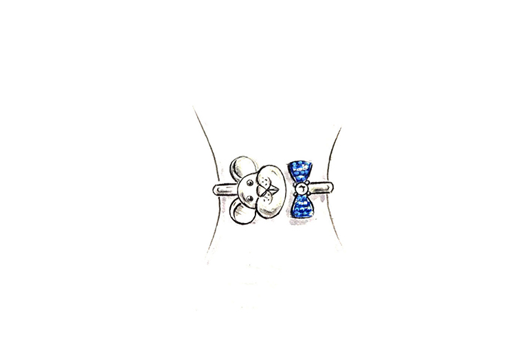 MISSG珠寶原創(chuàng)設(shè)計(jì)手繪作品可愛小老鼠925銀飾品手鐲子加工定制首飾廠