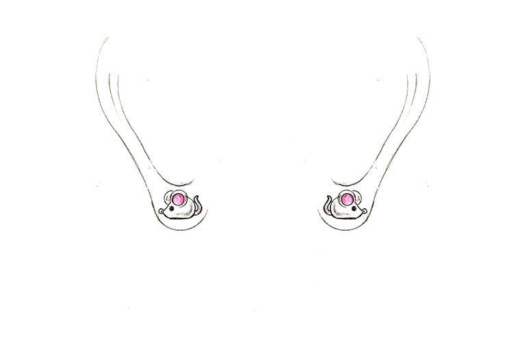MISSG珠寶原創(chuàng)設(shè)計(jì)手繪可愛小老鼠作品925銀飾品耳釘耳環(huán)加工定制首飾廠