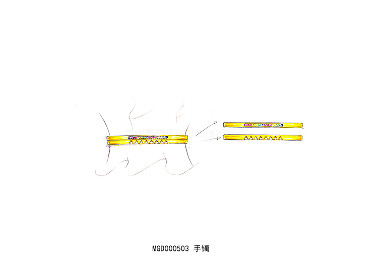 MISSG珠寶原創(chuàng)設(shè)計(jì)款式彩虹手環(huán)系列手鐲925銀飾品加工定制首飾廠
