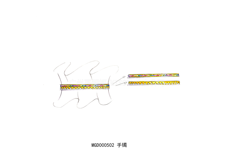 MISSG珠寶原創(chuàng)設(shè)計(jì)彩虹系列手環(huán)手鐲S925純銀飾品加工定制首飾廠