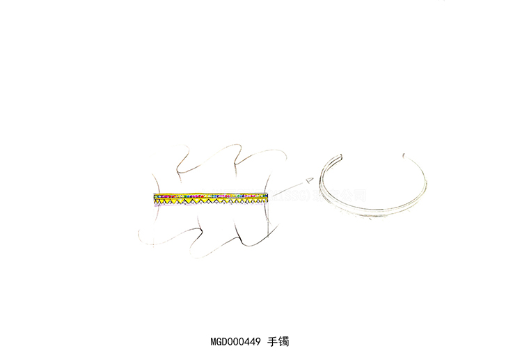 MISSG珠寶原創(chuàng)設(shè)計(jì)款式天使彩虹開口手鐲925銀飾品加工定制首飾廠