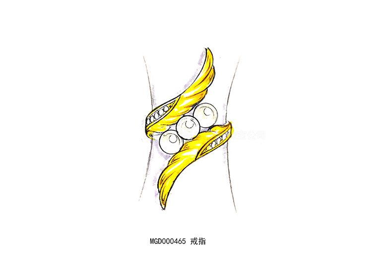 MISSG珠寶原創(chuàng)設(shè)計(jì)天使翅膀戒指珍珠戒子925銀飾品加工定制首飾廠