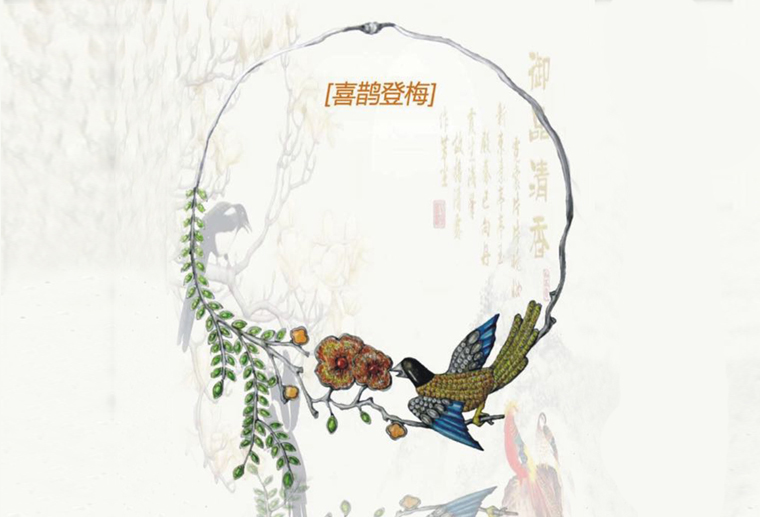 原創(chuàng)珠寶設計師陳典澤喜鵲登梅s925銀項鏈私人定制廣州創(chuàng)意工作室